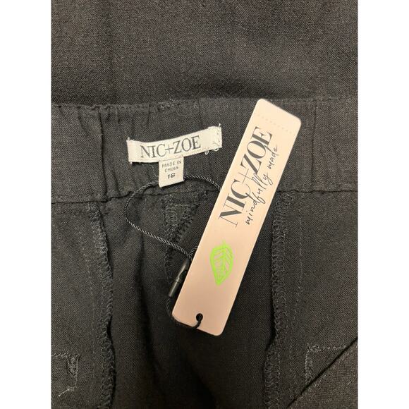 Nic + Zoe NWT Rumba Linen Wide Leg Black Onyx Casual Trousers Size 18 Whimsygoth - Picture 6 of 9